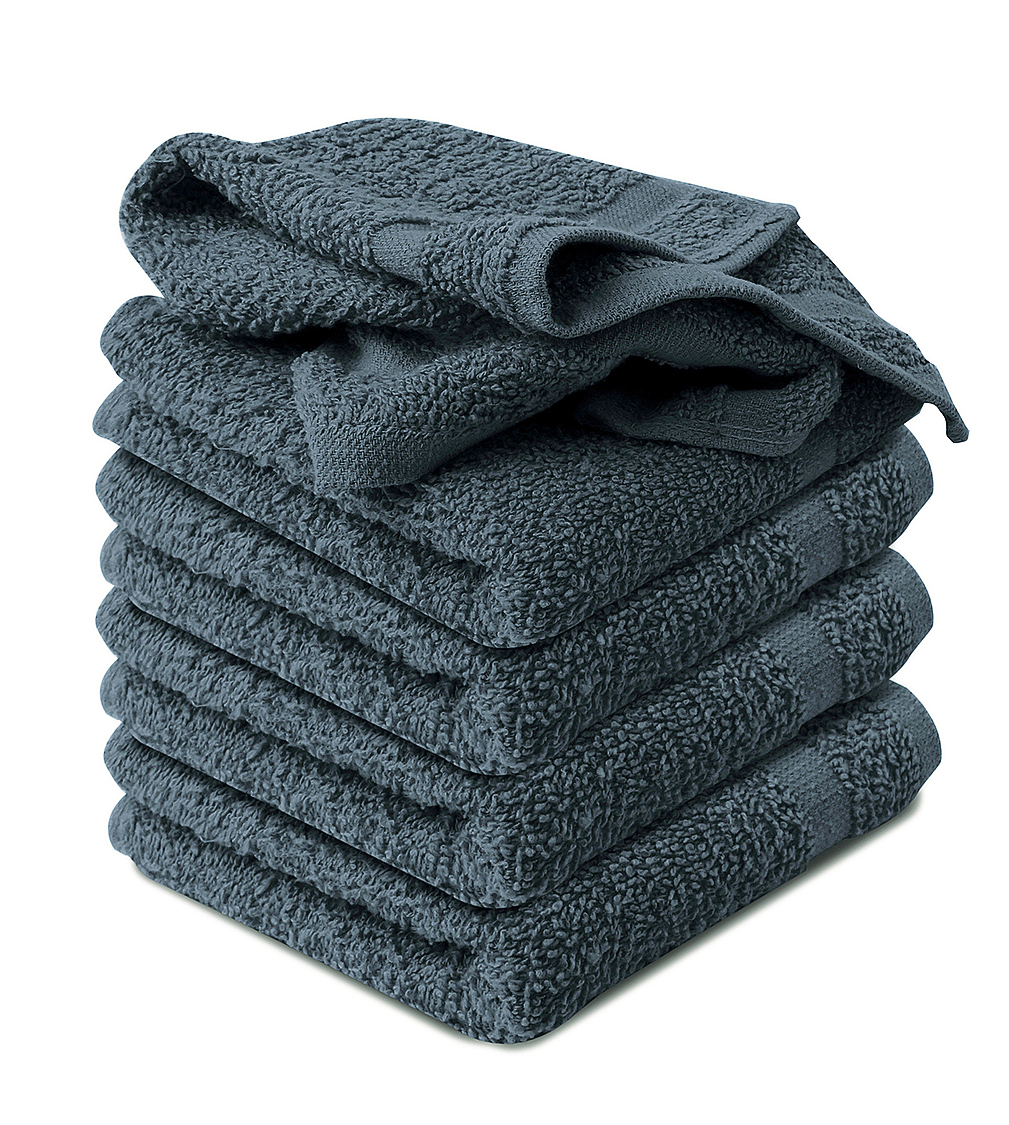 Home Essential Gray Face Towels (12×12) Dan River