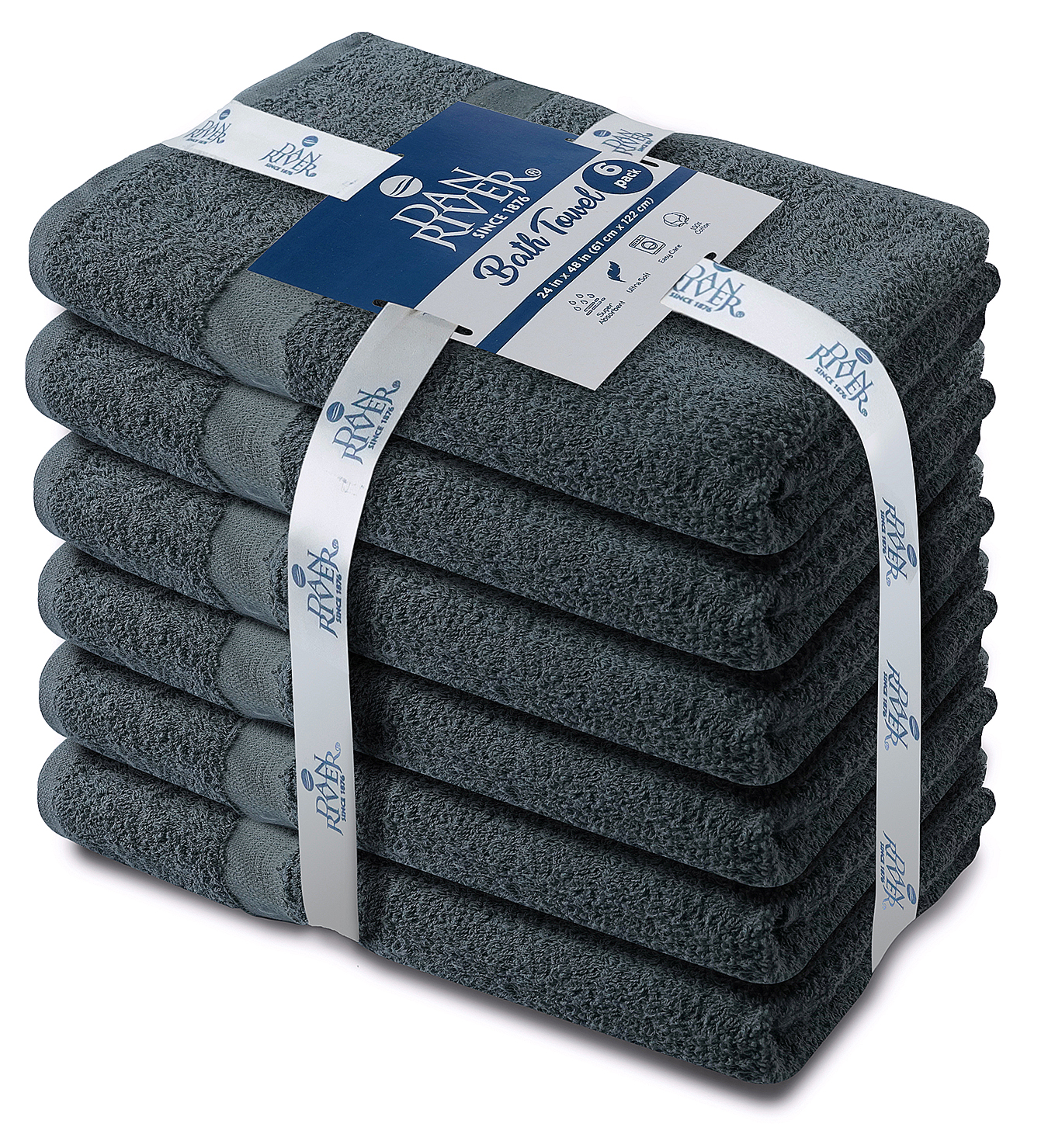 Premium Gray Bath Towels (24x 48) Dan River
